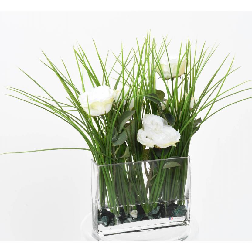 Bouquet artificiel vert et blanc de 40 cm | Bouquets artificiels | Vert  Espace