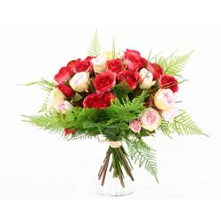 BOUQUET of Artificial Red Roses without vase