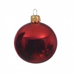 RED SHINY GLASS BALL (box of 6)