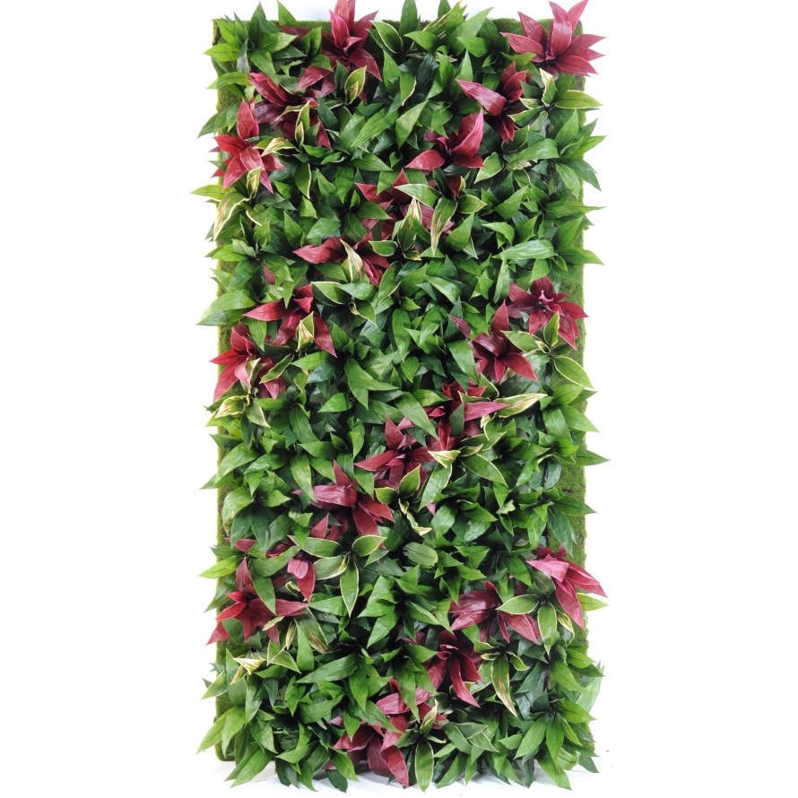 JARDÍN VERTICAL CON PLANTAS CORDYLINE