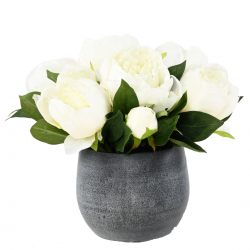 COMPOSITION of Artificial PEONIES in WHITE