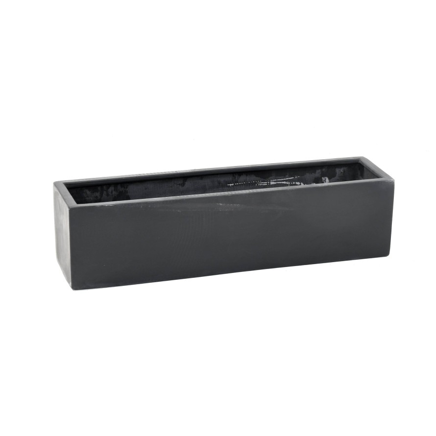 Jardinière Balconnière intérieur / extérieur L.80x20cm noir Fiberstone main image 1