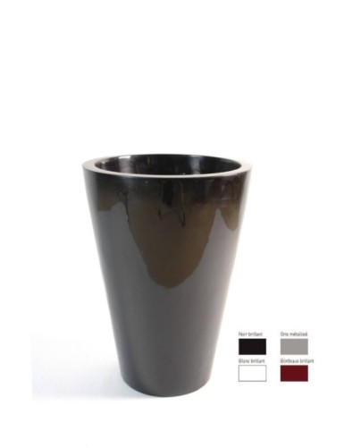 MACETA CÓNICA NEGRO MÁRMOL