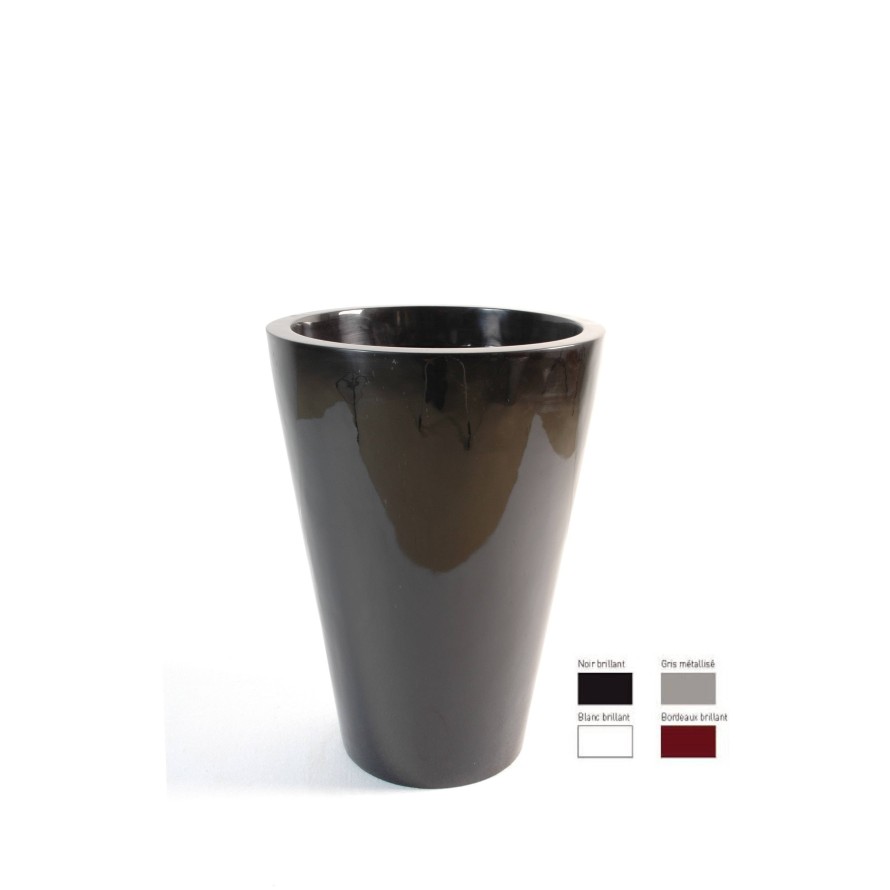 KONISCHER TOPF SCHWARZ MARMOR