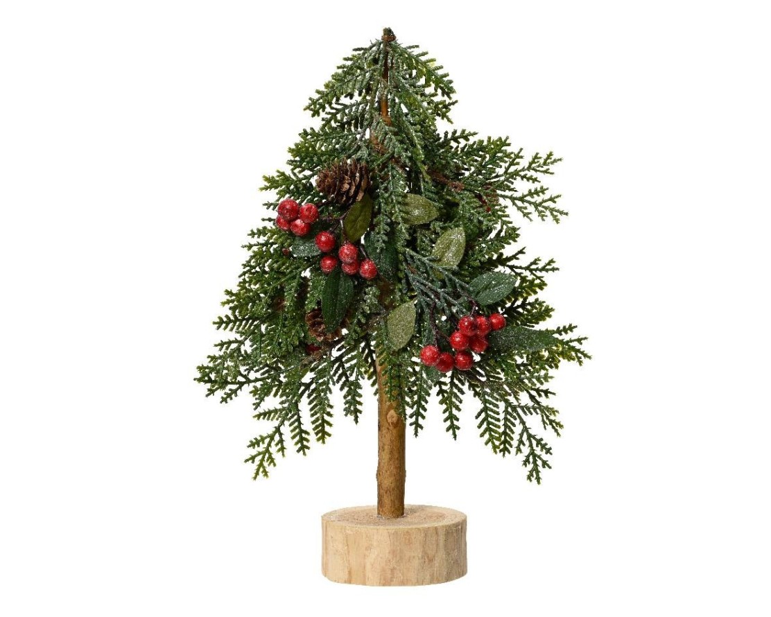 TANNE MINI (Weihnachtsbaum) GLITZER ROTE BEEREN