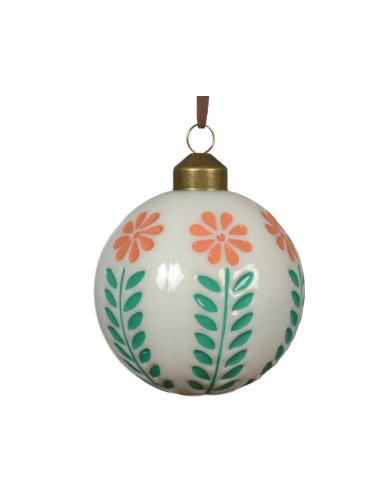 BOLA VIDRIO RELIEVE FLOR...