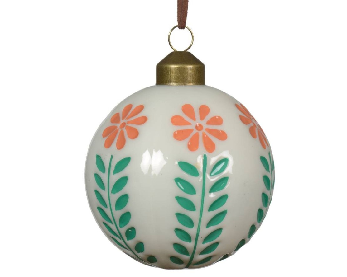 GLASKUGELN RELIEF BLUME (3er-Packung)