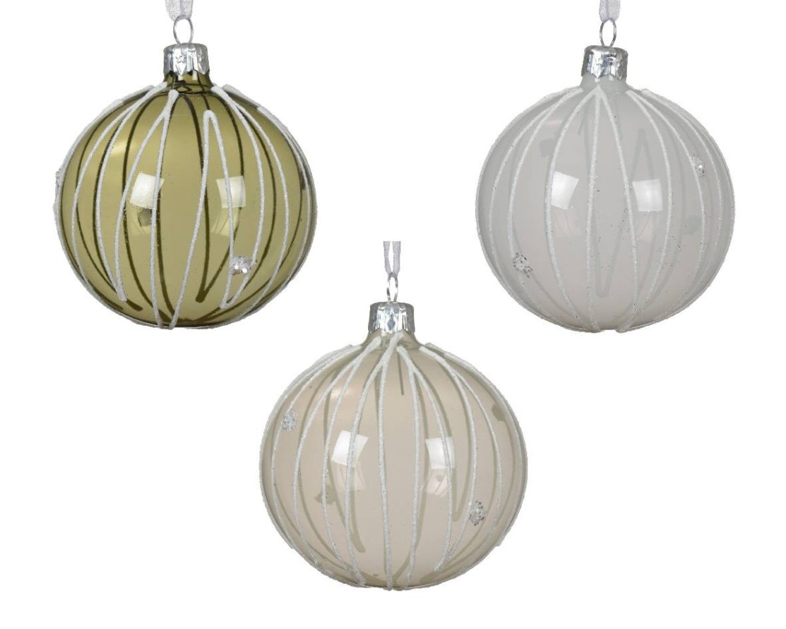 BOLA VIDRIO TRANSPARENTE SURTIDA (caja de 6)