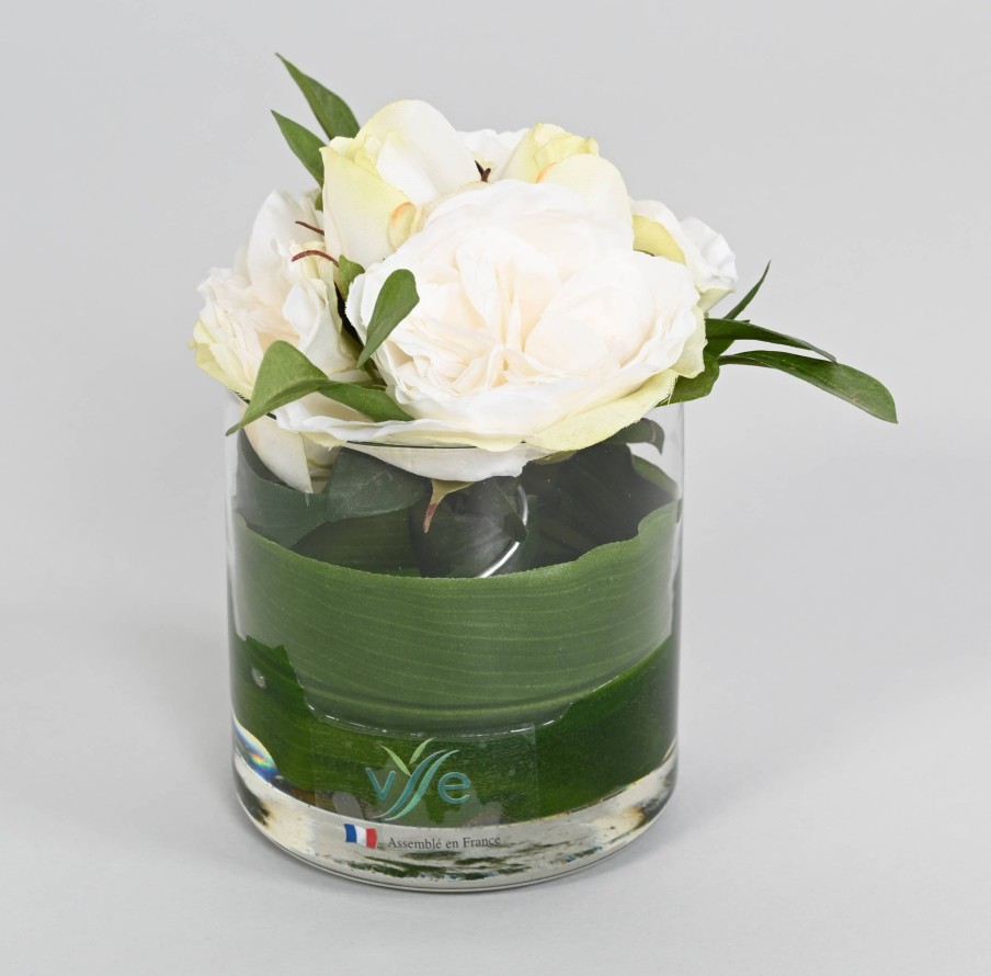 CENTRE DE TABLE ROSE BLANCHE