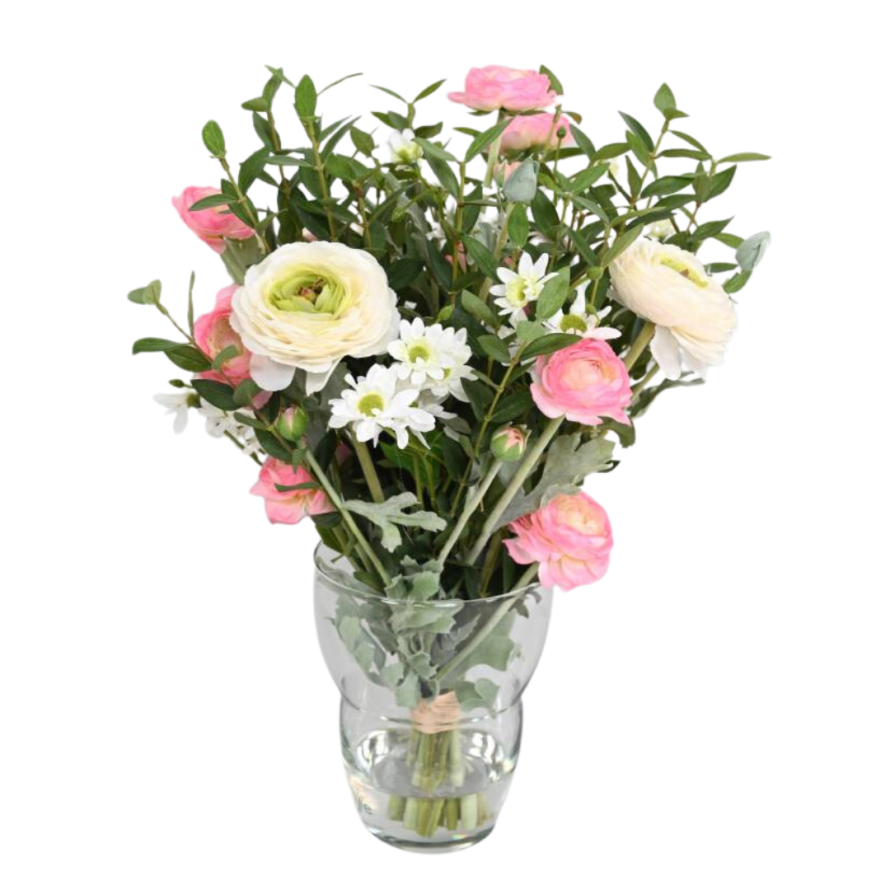 RAMO DE RANÚNCULO Y EUCALIPTO