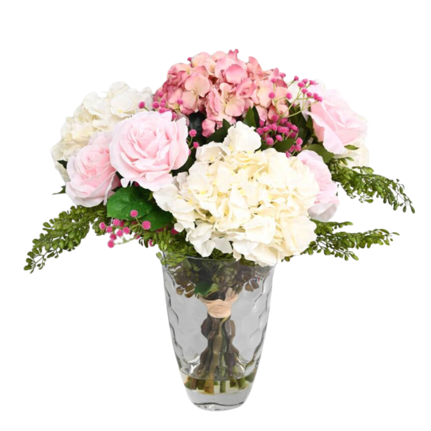 RAMO DE ROSA Y HORTENSIA