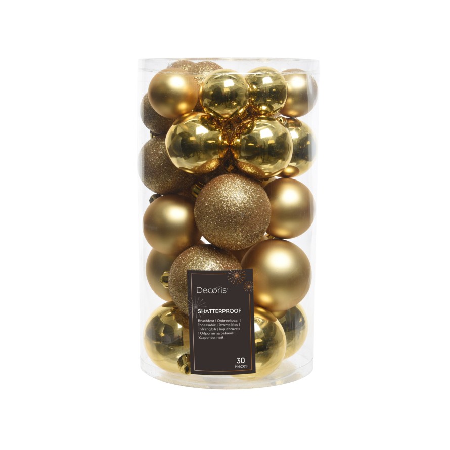 BRUCHFESTE GOLDENE KUGEL – Verschiedene Größen (Box mit 30 Stück)