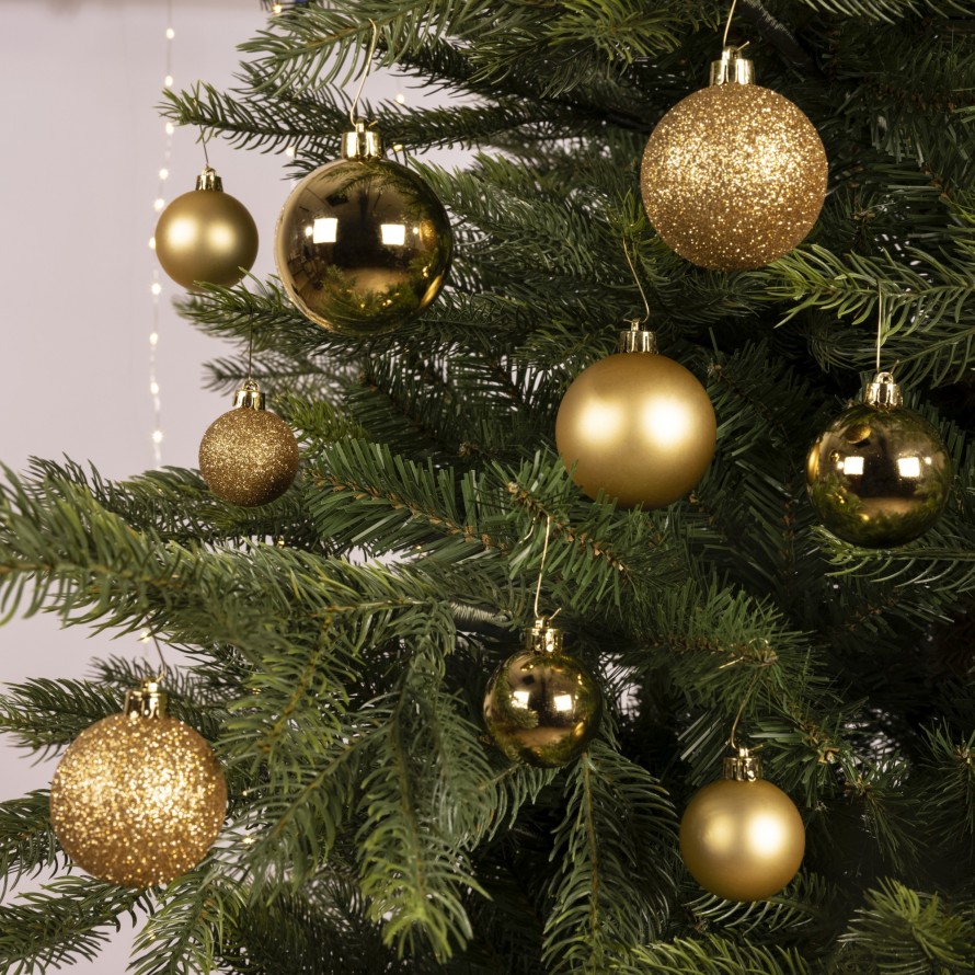 BRUCHFESTE GOLDENE KUGEL – Verschiedene Größen (Box mit 30 Stück)