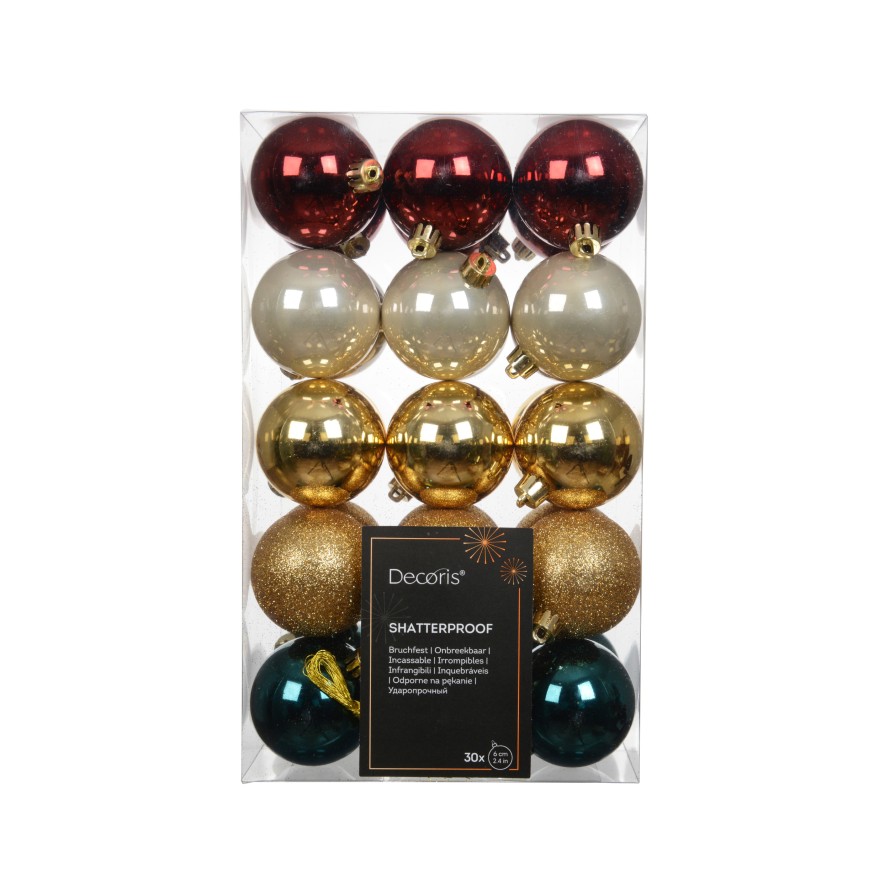 BAUBLE SHATTERPROOF MIXED (box of 30)