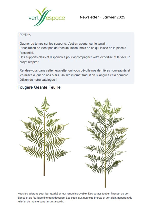 Les newsletters de Vert Espace