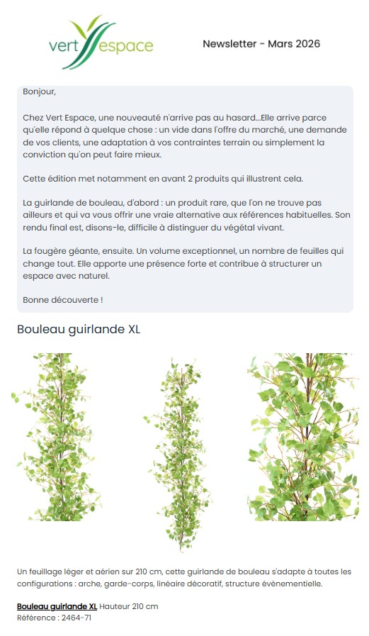 Les newsletters de Vert Espace