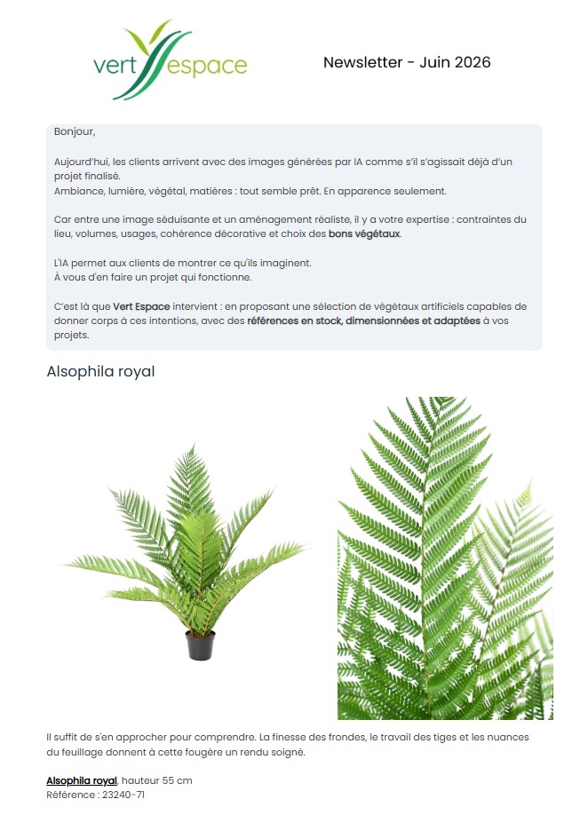 Les newsletters de Vert Espace